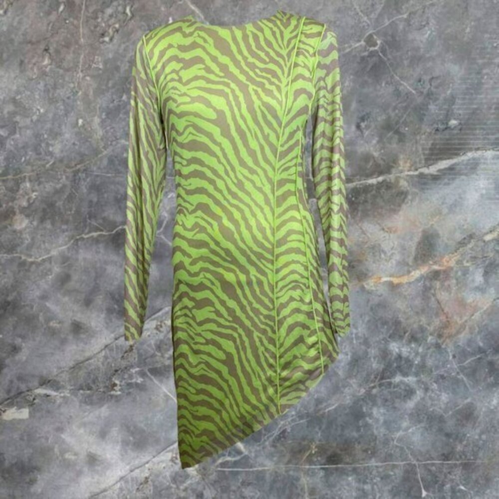 h:ours Eva Mesh Zebra Mini Dress